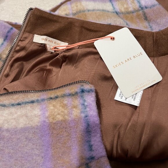 Skies Are Blue Mini Plaid Side Slit Skirt NWT SZ S - Picture 3 of 11